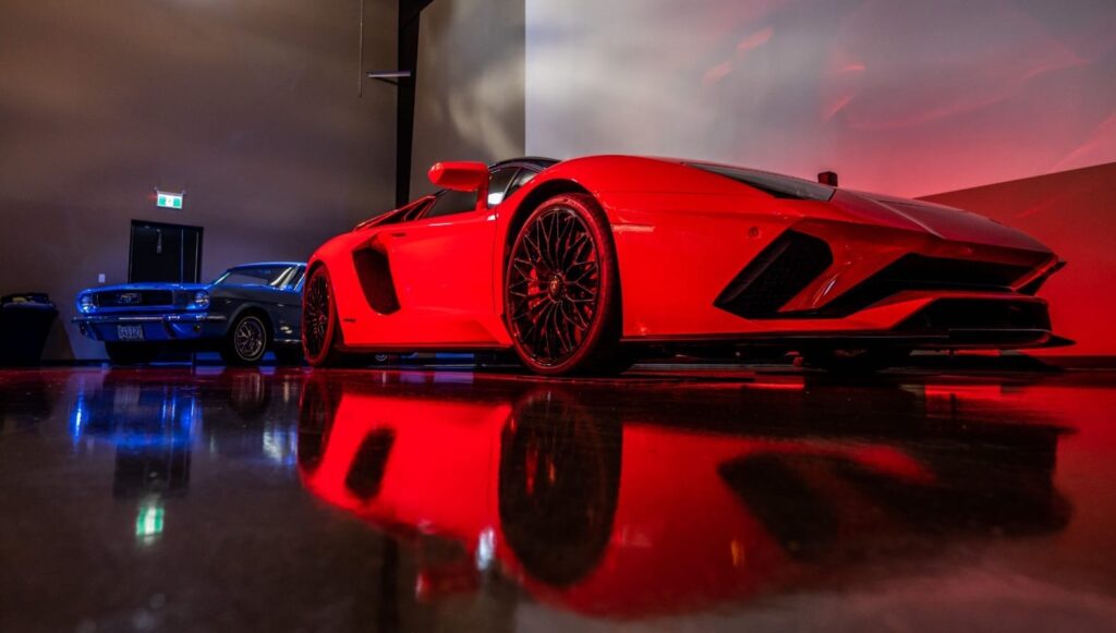 Low Close-Up of Red Lamborghini