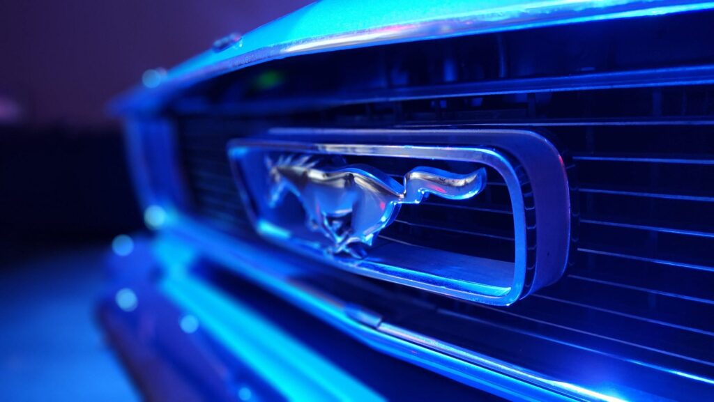 Close-Up of Mustang Car Logo